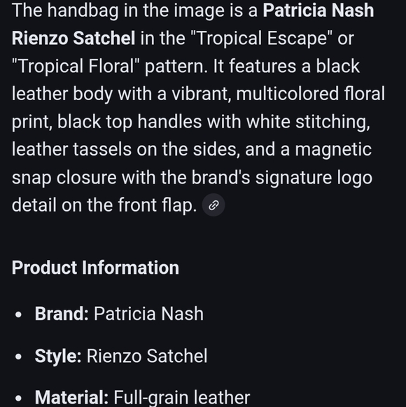 Patricia Nash Leather Rienzo Satchel in Tropical Escape EUC - Picture 14 of 15